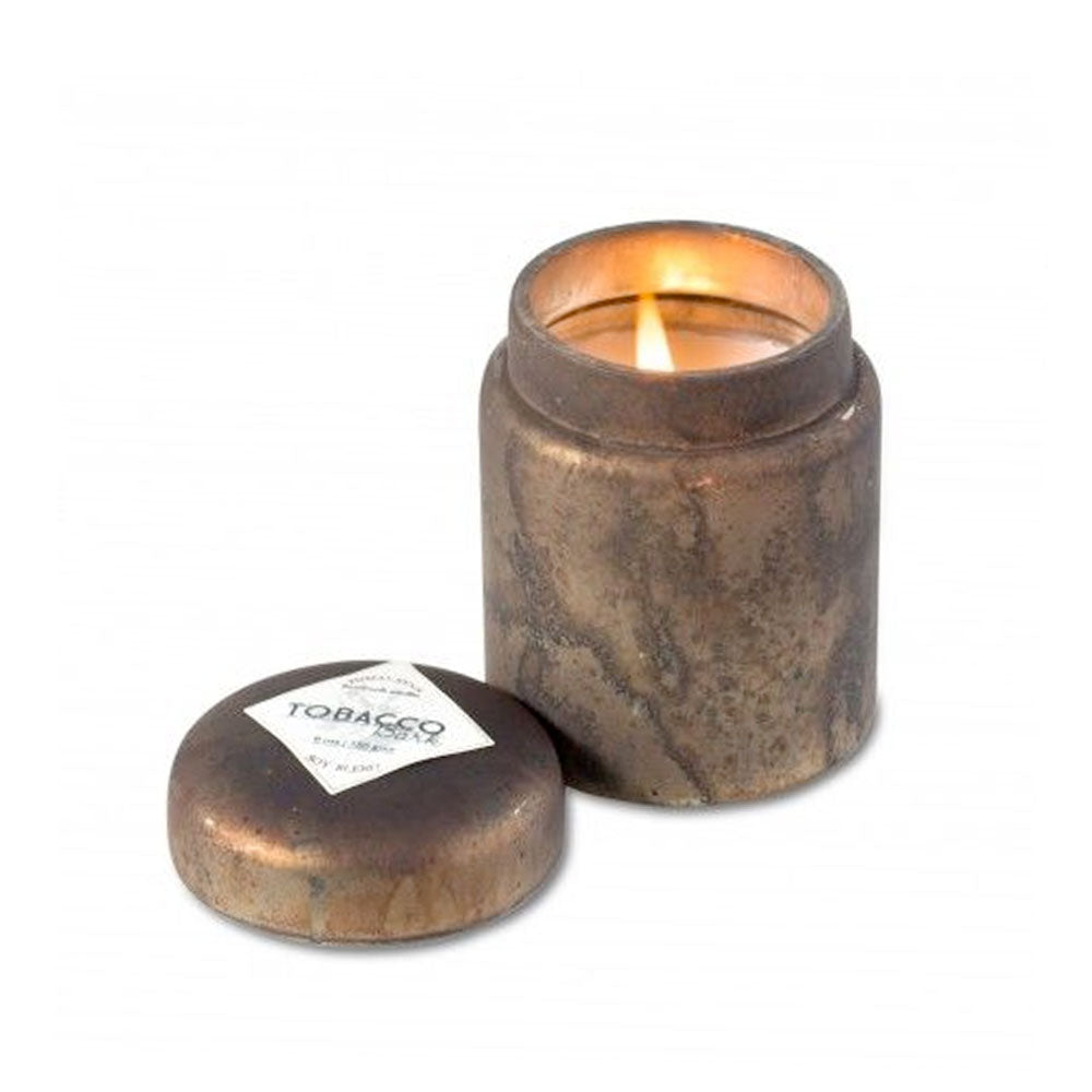 Mountain Fire Glass Candle Pot—Tobacco Bark – RSVP Style